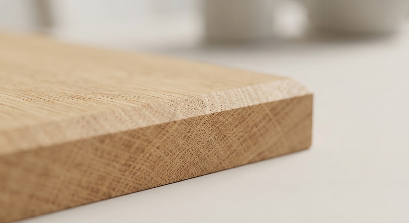 Solid oiled oak edge