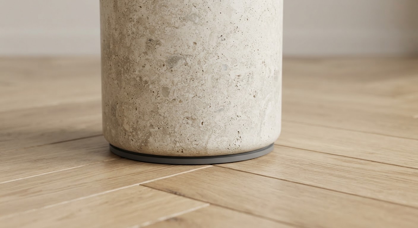 Cast travertine base